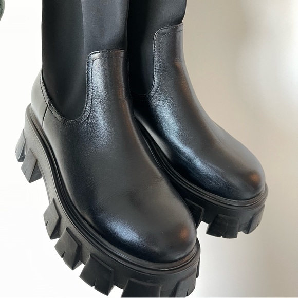 PRADA MINI BAG KNEE HIGH MONOLITH BOOT SIZE 39 - Picture 10 of 16